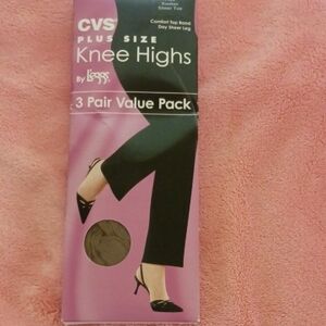 CVS Plus Size Knee Highs by L'eggs - Black